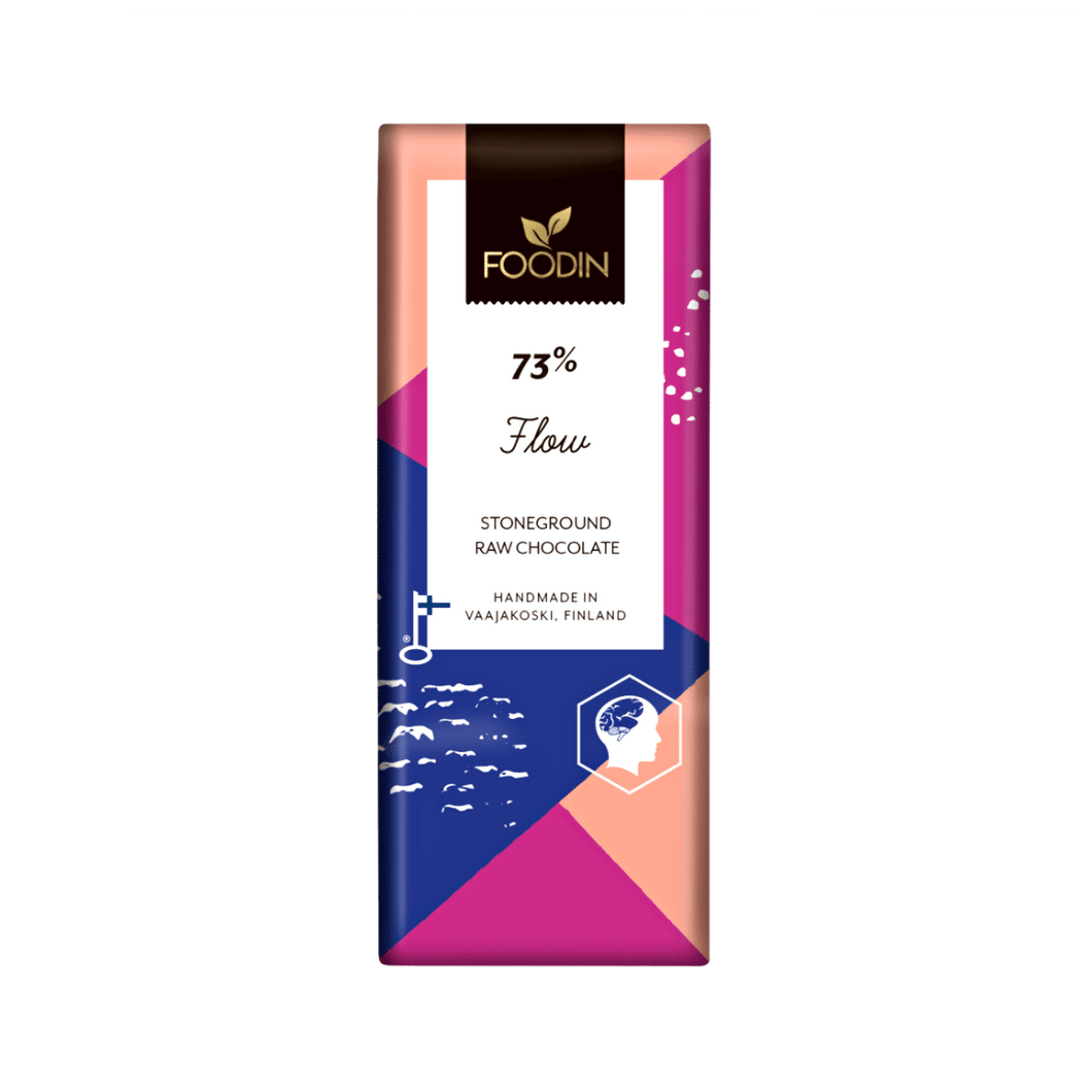 FOODIN | Raakasuklaa Flow 73 % (VE)