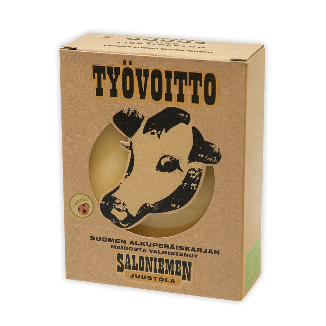 Työvoitto |  Alkuperäiskarjan luomugouda 200 g -15% (norm. 8,9 €)